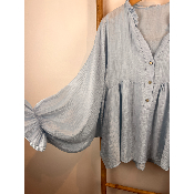 Tunique tencel unie manches bouffantes grande taille