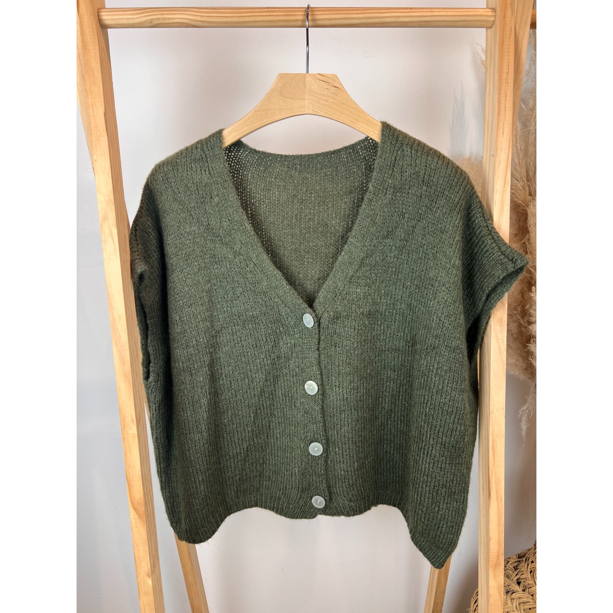 Gilet court sans manches uni grande taille