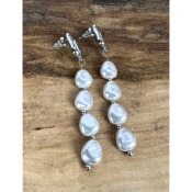 Boucles d'oreilles bohème pendantes perles et acier