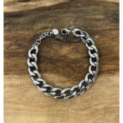 Bracelet maille gourmette 21 -  23 cm en acier