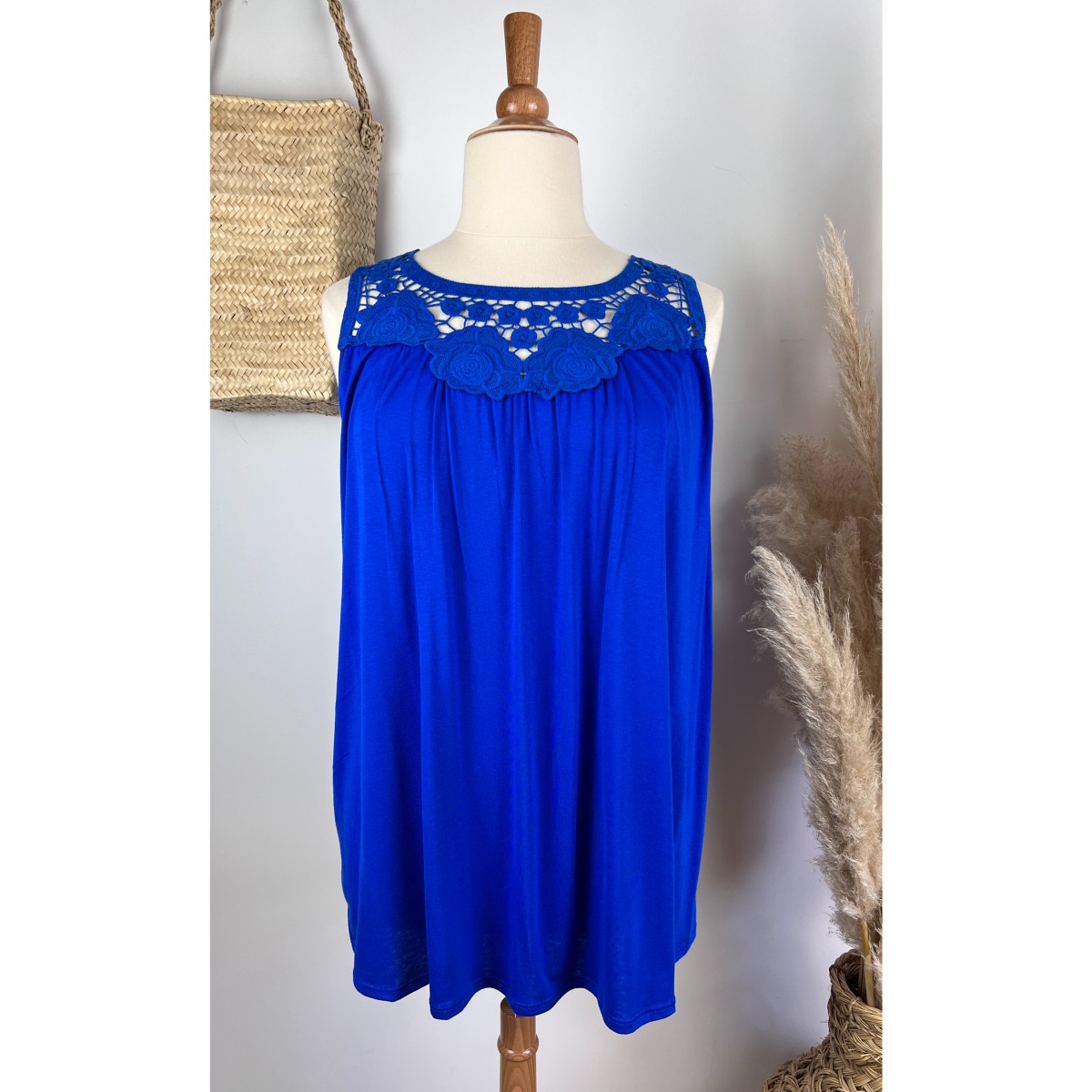 Débardeur Été Femme Imprimé Floral Bohème - Col V Tunique Légère à Porter Avec Leggings