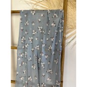 Foulard fin liberty coton & soie - bleu