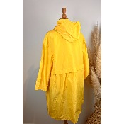 Imperméable coupe-vent à capuche mi-long grande taille
