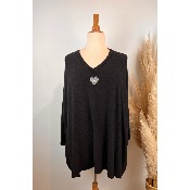 Pull coeur oversize grande taille 58 / 60