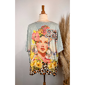 Pull lurex manches courtes inspi Frida grande taille