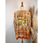 Pull fin lurex manches courtes Tête de mort Calavera grande taille