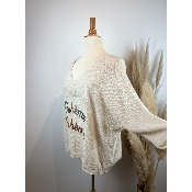 Pull Bohème maille nid d'abeille grande taille