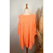 Pull uni coton col rond grande taille 