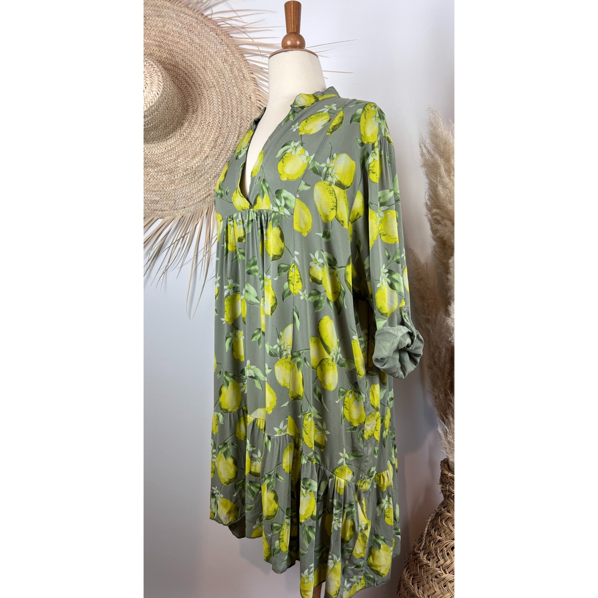 Robe Bohème Design avec Imprimé Floral Rose - Robes Bohemes