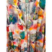 Robe longue imprimée nénuphars tie & dye