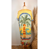 Robe longue lurex Frida palmier grande taille