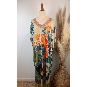 Robe longue lurex perroquet grande taille