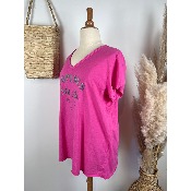 T-shirt copines mojito rose fuchsia grande taille
