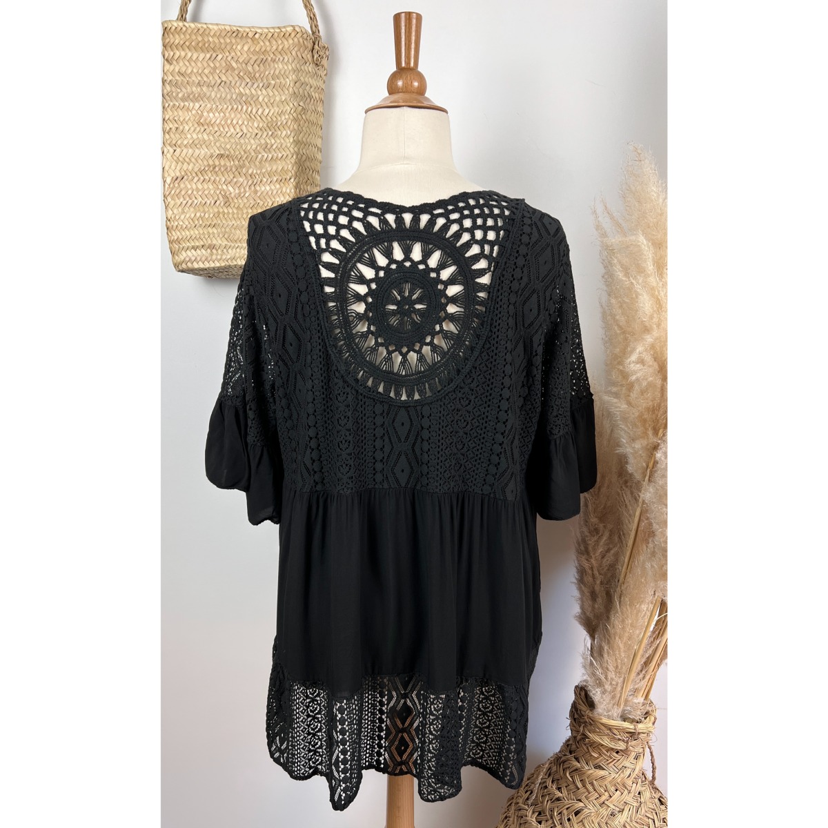 Tunique Boh?�me Dentelle Dos Crochet Grande Taille