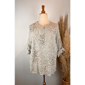 Tunique en gaze de coton fleurs grande taille