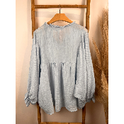 Tunique tencel unie manches bouffantes grande taille
