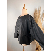 Veste courte en simili grande taille jusqu'au 56/58