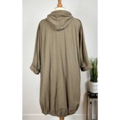 Veste mi-longue en sweat - taupe -54 56