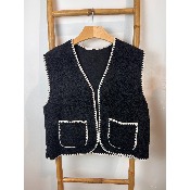 Gilet sans manches maille bouclette grande taille