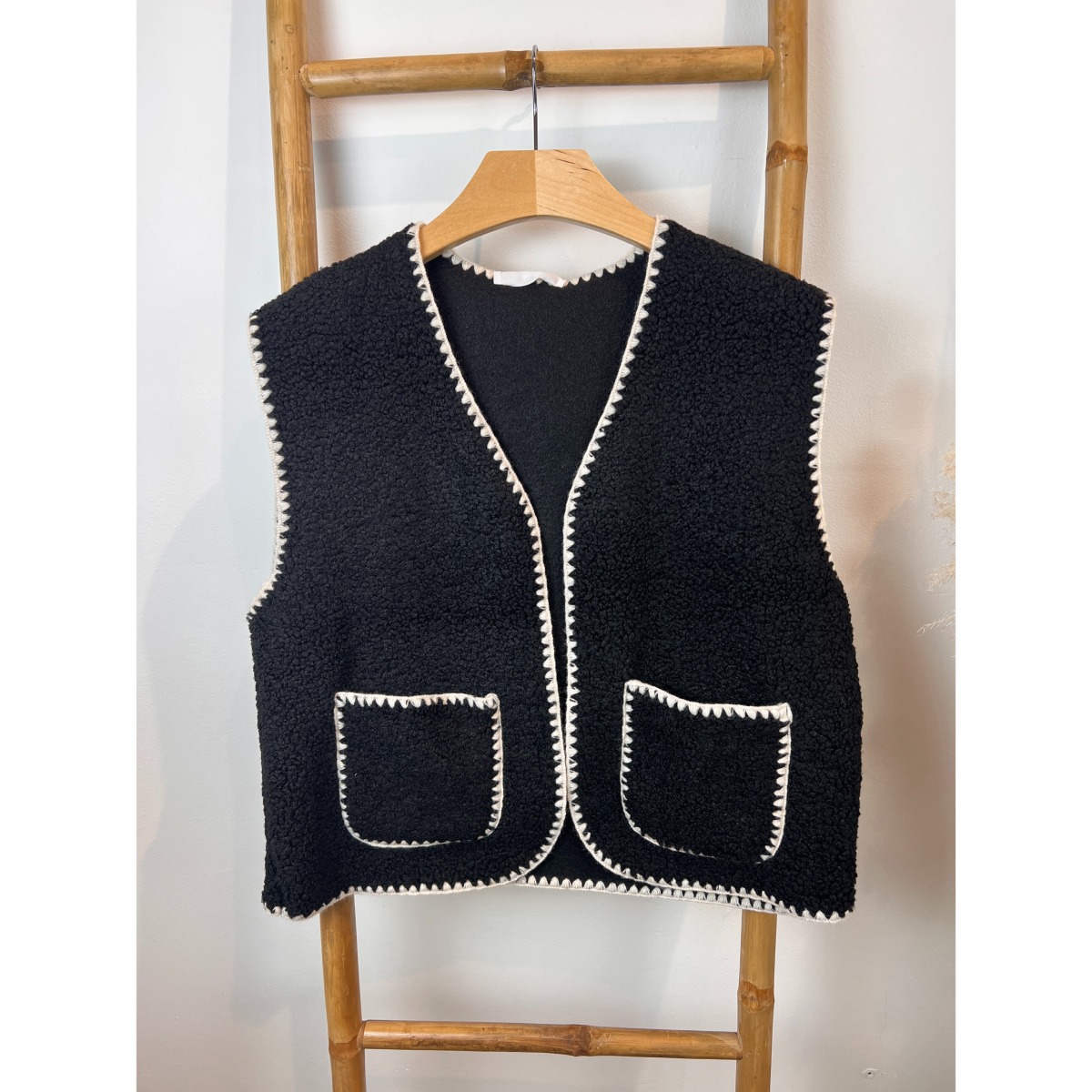 Gilet sans manches maille bouclette grande taille