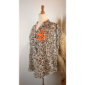 Chemise sans manches léopard multicolore grande taille