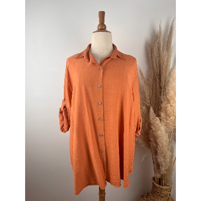 Chemise unie en crêpe de viscose grande taille