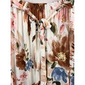 Palazzo pantalon fluide imprimé floral fleurs marrons grande taille