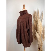 Pull col roulé uni grande taille