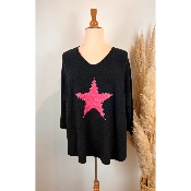 Pull �toile rose paillet� l�opard grande taille