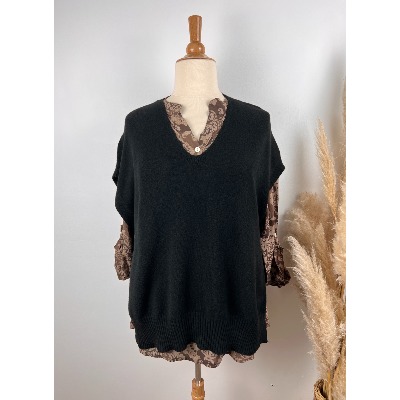 Pull sans manche grande taille 