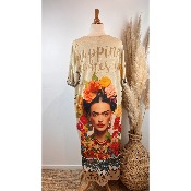 Robe longue lurex Frida fleurs grande taille