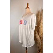 T-shirt coton CIAO lettres multicolores grande taille