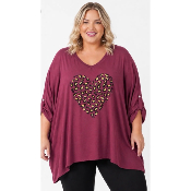 Tunique coton & tencel cœur léopard grande taille