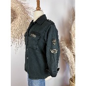 Veste army à patchs Peace & Love Grande Taille