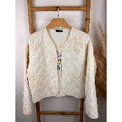 Veste courte coton œil brodé