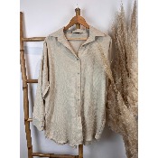 Chemise en gaze de coton oeil sequins blanche 36 - 44