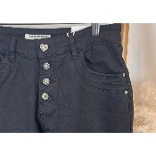 Pantalon jean noir froissé boutons Karostar du 38 au 44