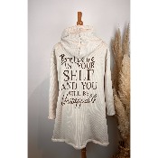 Manteau veste velours épais "positive attitude" grande taille