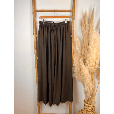 Palazzo pantalon fluide uni viscose grande taille