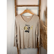 Pull laine "Have a good day" grande taille