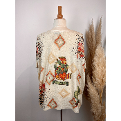 Pull lurex manches courtes Calavera grande taille