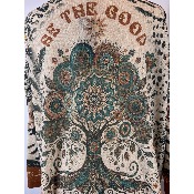 Pull lurex manches longues mandala arbre de vie Grande Taille