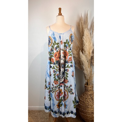 Robe longue bretelles tête de mort grande taille