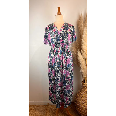 Robe longue magique fleurie grande taille 38/40 au 50/52