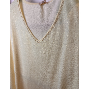 T-shirt col lurex brillant grande taille