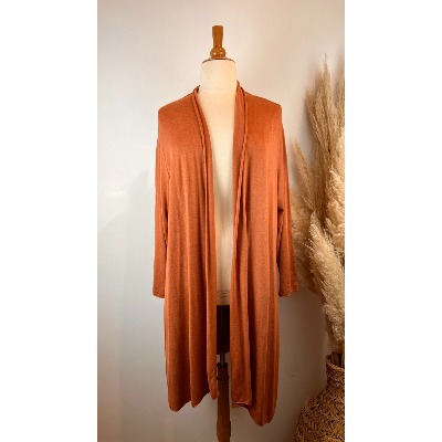 Gilet mi-long uni grande taille