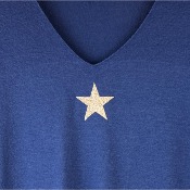 Pull étoile col V 