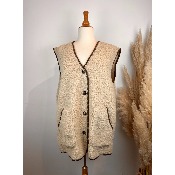 Gilet sans manches uni sherpa grande taille