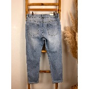 Jean coupe mom déchiré strass grande taille