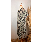 Robe chemise en coton léopard Ibiza grande taille